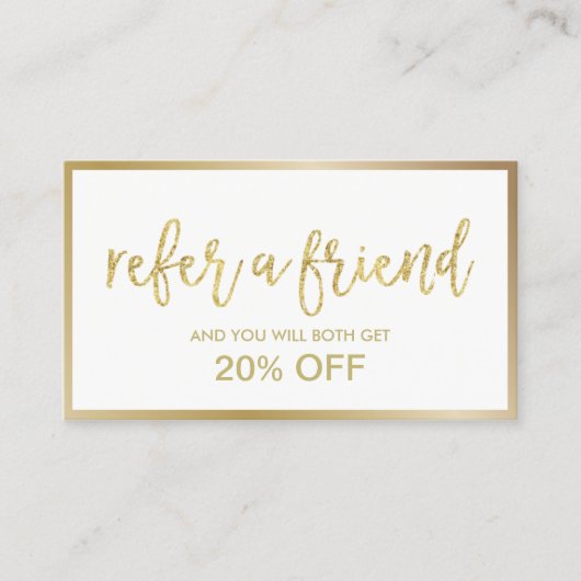 紹介カード |ミニマル金ゴールド枠美しいサロン (正面)