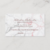 紹介カード |メイクアップアーティストヘアサロン大理石 (裏面)