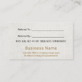 紹介カード |メイクアップアーティスト金ゴールドタイポグラフィ (裏面)