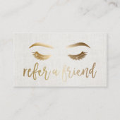 紹介カード |メイクアップアーティスト金ゴールドタイポグラフィ (正面)