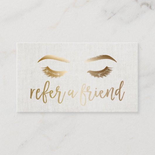 紹介カード |メイクアップアーティスト金ゴールドタイポグラフィ (正面)