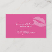 紹介カード|モダンな銀及びピンクのメーキャップアーティスト 紹介カード (裏面)