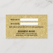 紹介カード|モダンの金ゴールドのグリッターの美容院 紹介カード (裏面)