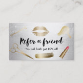 紹介カード |モダン金ゴールド&シルバー美しいサロン (正面)