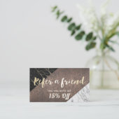 紹介カード |大理石モダン金ゴールドスクリプト (スタンド正面)