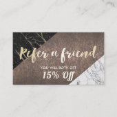 紹介カード |大理石モダン金ゴールドスクリプト (正面)