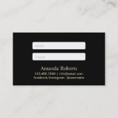 紹介カード |幾何学模様の黒い唇メイクアップアーティスト (裏面)