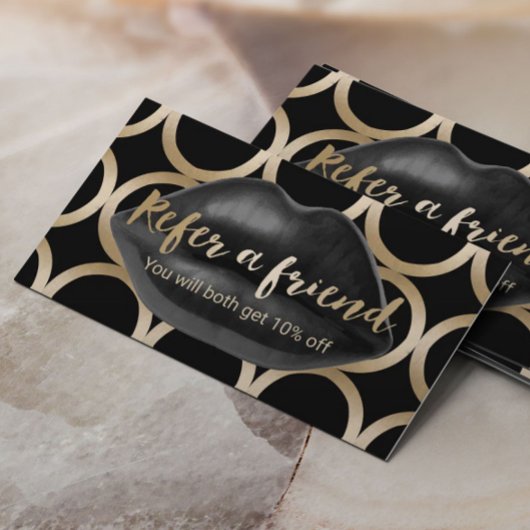 紹介カード |幾何学模様の黒い唇メイクアップアーティスト