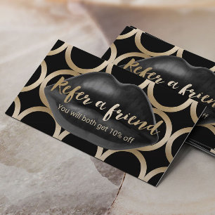 紹介カード 幾何学的で黒い唇のメーキャップアーティスト