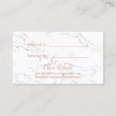 紹介カード |白い大理石を滴らせるバラ金ゴールド (裏面)