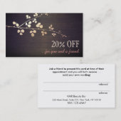 紹介カード、禅エレガント金ゴールドブランチサロン 紹介カード (正面/裏面)