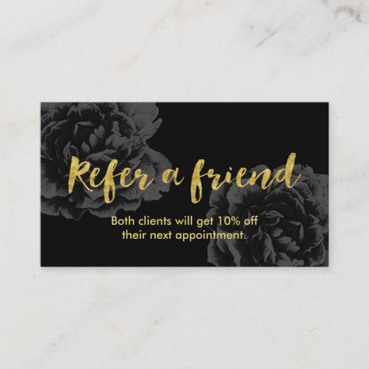 紹介カード |金ゴールドスクリプトヴィンテージ濃いフローラ (正面)