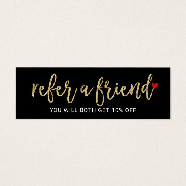 紹介カード |金ゴールドスクリプト美しいサロン (正面)