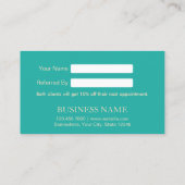 紹介カード |金ゴールドモダンとターコイズクラス (裏面)