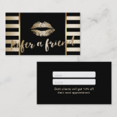 紹介カード|金ゴールドリップス化粧アーティモダンスト 紹介カード (正面/裏面)