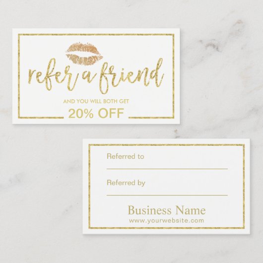 紹介カード |金ゴールドリップメイクアップアーティストサロン (正面/裏面)