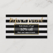 紹介カード |黒モダンと白のストライプ (正面)