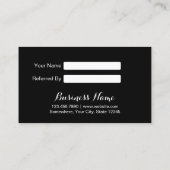 紹介カード |黒モダン白美しいサロン (裏面)