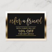 紹介カード |黒モダン色と金ゴールド枠 (正面)