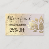 紹介カーフェイクド金ゴールドフォイルlotusデザイン 名刺 (正面)