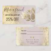 紹介カーフェイクド金ゴールドフォイルlotusデザイン 名刺 (正面/裏面)