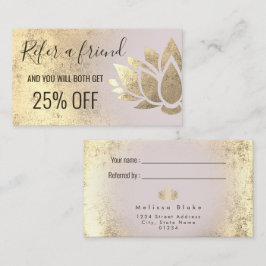 紹介カーフェイクド金ゴールドフォイルlotusデザイン 名刺