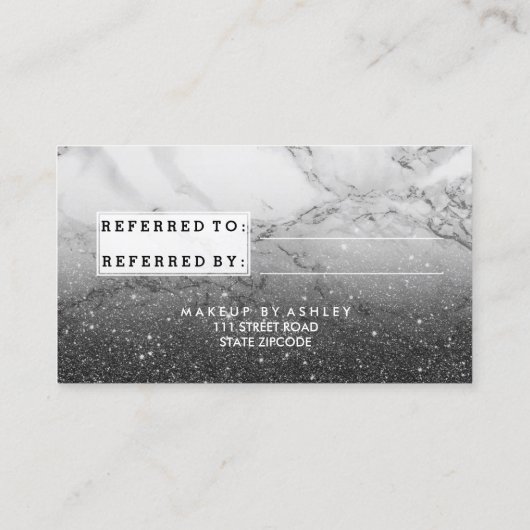 紹介タイポグラフィ（黒）グリッター 紹介カード (裏面)