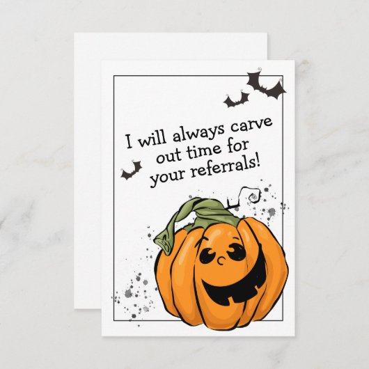 紹介ハロウィーンの時間を切り分ける サンキューカード (正面/裏面)