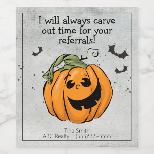 紹介ハロウィーンの時間を切り分ける ワインラベル (シングルラベル)