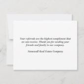 紹介フローラ実在不動産会社 カード (裏面)