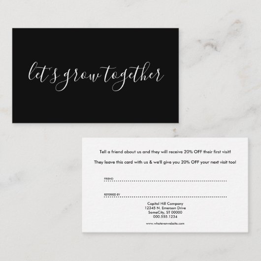 紹介プログラムを一緒に育てよう 紹介カード (正面/裏面)