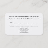 紹介プログラム都市壁 紹介カード (裏面)