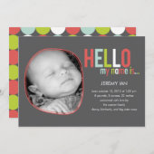 紹介モダンベビー誕生の発表 案内状 (正面/裏面)