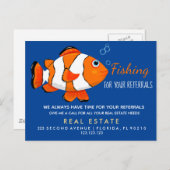 紹介実在の不動産魚釣り 案内ポストカード (正面/裏面)