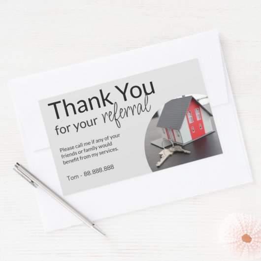 紹介実在財団感謝ビジネススクエアOva 長方形シール (封筒)