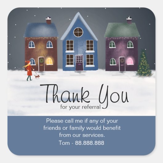 紹介実在財団有難う家並 スクエアシール (正面)