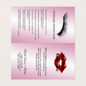 紹介後のピンクのグリッター気にまつ毛 名刺 (内部フラット)