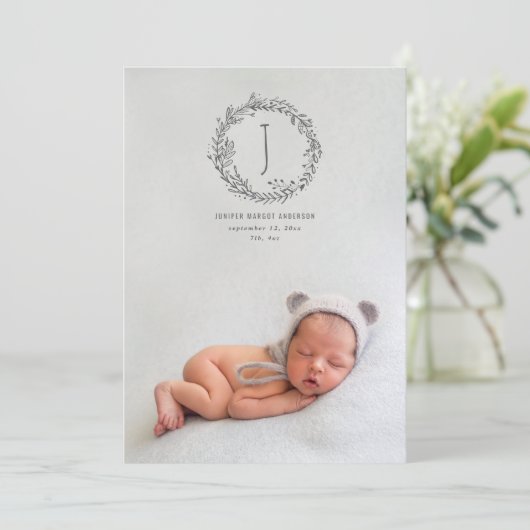 紹介手描き分岐写真誕生 案内状 (スタンド正面)