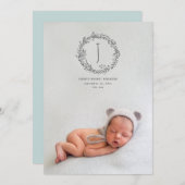 紹介手描き分岐写真誕生 案内状 (正面/裏面)