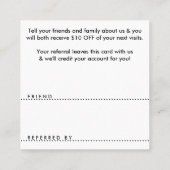 紹介理容師三角形 紹介カード (裏面)