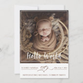 紹介生まれたばかりの男の赤ちゃん誕生Stats 3 Photo 案内状 (正面)