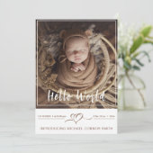 紹介生まれたばかりの男の赤ちゃん誕生Stats 3 Photo 案内状 (スタンド正面)