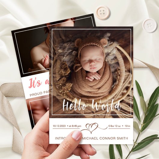 紹介生まれたばかりの男の赤ちゃん誕生Stats 3 Photo 案内状