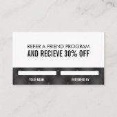 紹介黒い秘書背景 紹介カード (裏面)