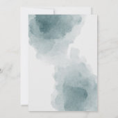 紹介。エレガント水彩青ベビー誕生 案内状 (裏面)