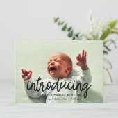 紹介 – シンプル出産発表フォトカード 案内状 (スタンド正面)