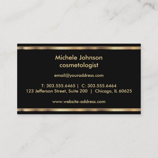 紹介-ピンクのグリッターの口紅ビジネス 紹介カード (裏面)