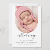 紹介。ミニマエレガントルアーチフォト誕生 案内状 (正面)