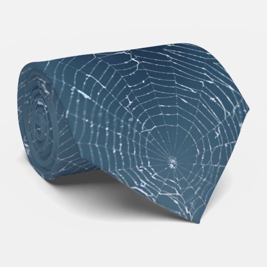 紺地に蜘蛛の巣 ネクタイ (ロール)