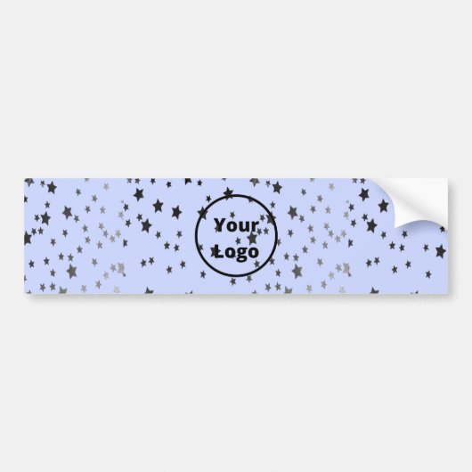 紺地に銀黒星 バンパーステッカー (正面)